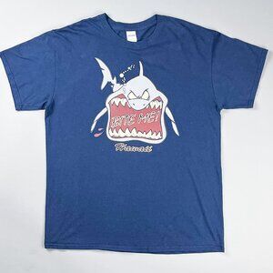 Vintage Graphic T-Shirt | Navy Blue T-Shirt with Wide Mouthed Shark Graphic